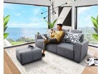 SOFA ROMAN 3 SEATER +TDM+5 CUSHIONS GREY ( 28088)